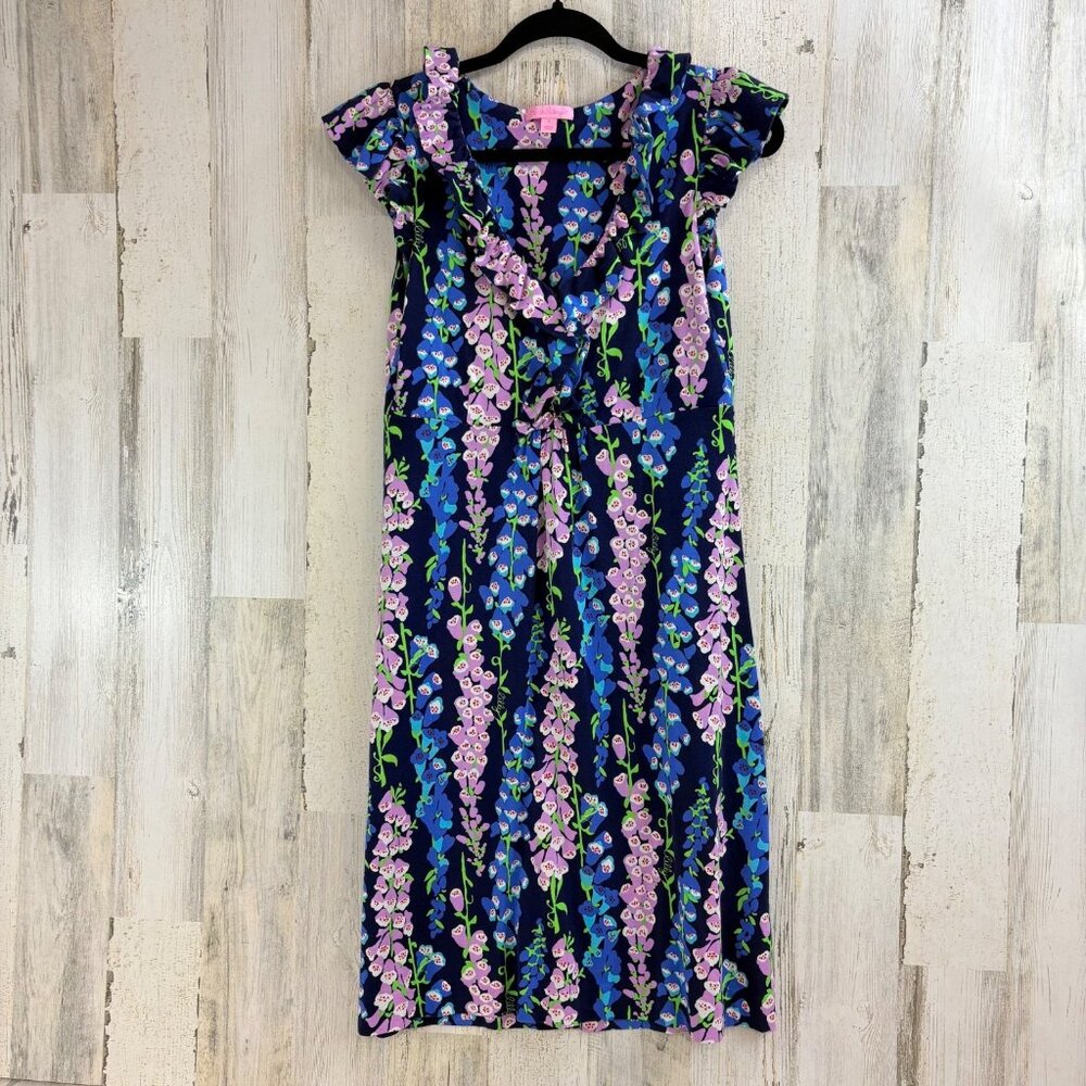 Lilly Pulitzer Silk Blend Dress in Foxy Foxglove Size Small